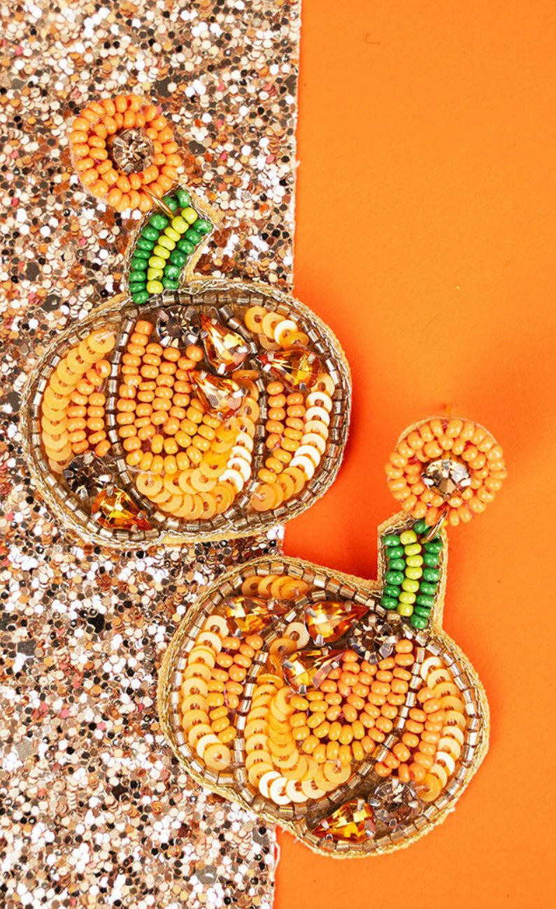 Jamboree pumpkin seed bead earrings