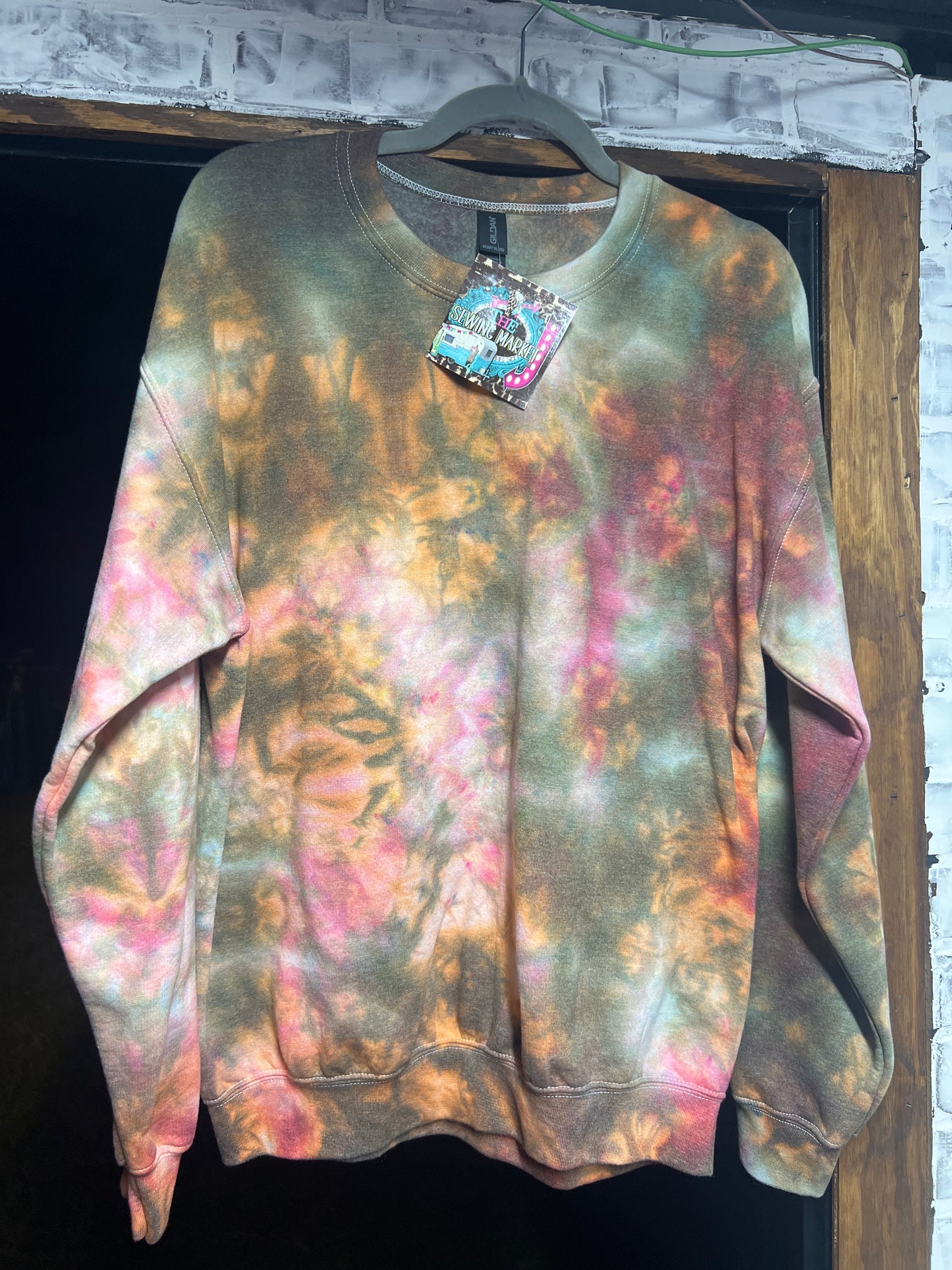 Crewneck fall bronze tye dye