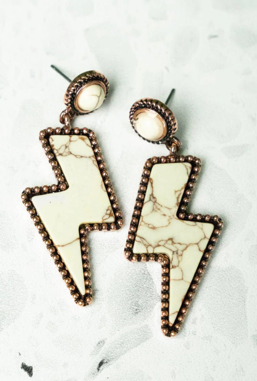 Natural stringing copper earrings