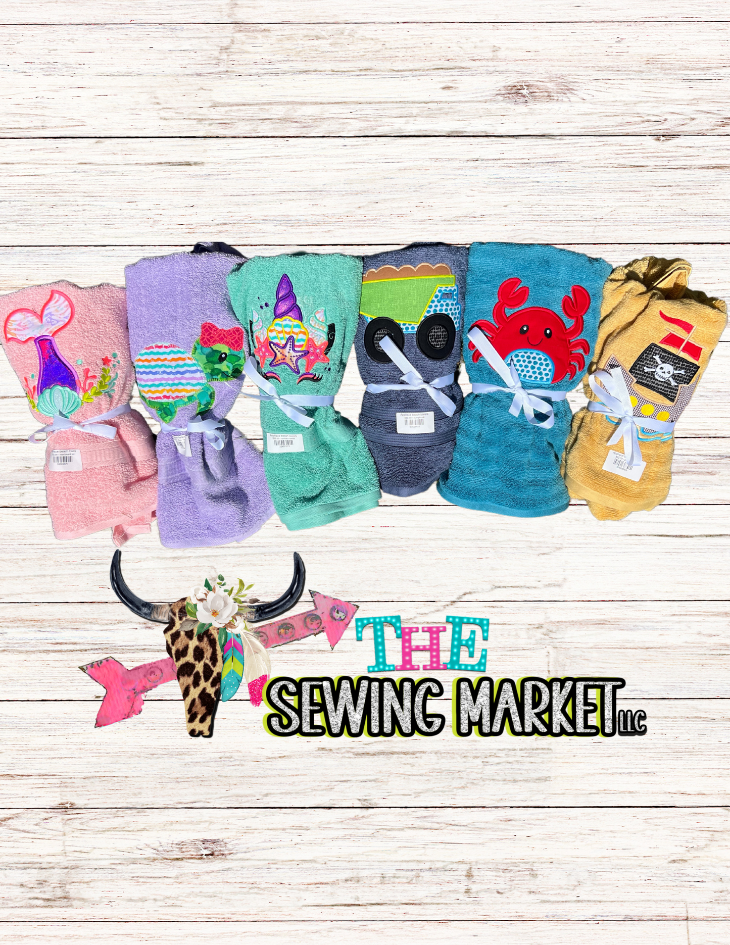 Applique beach towels