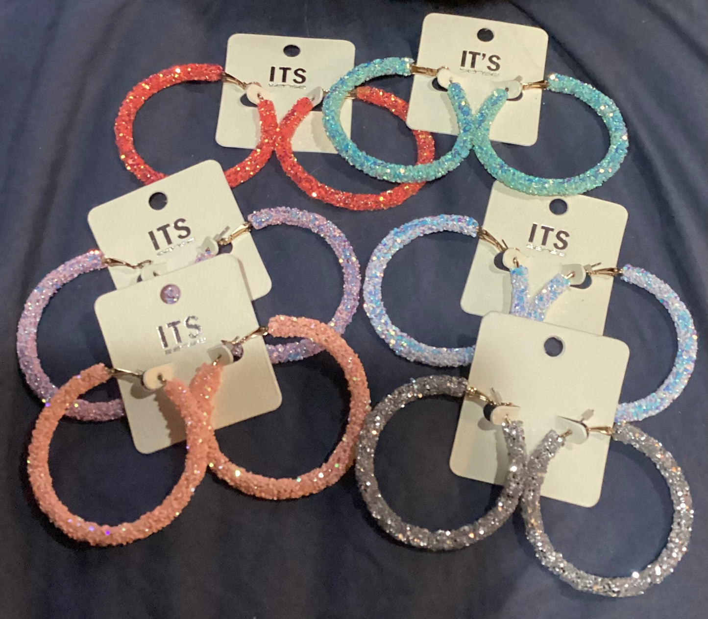 Beaded iridescent hoops