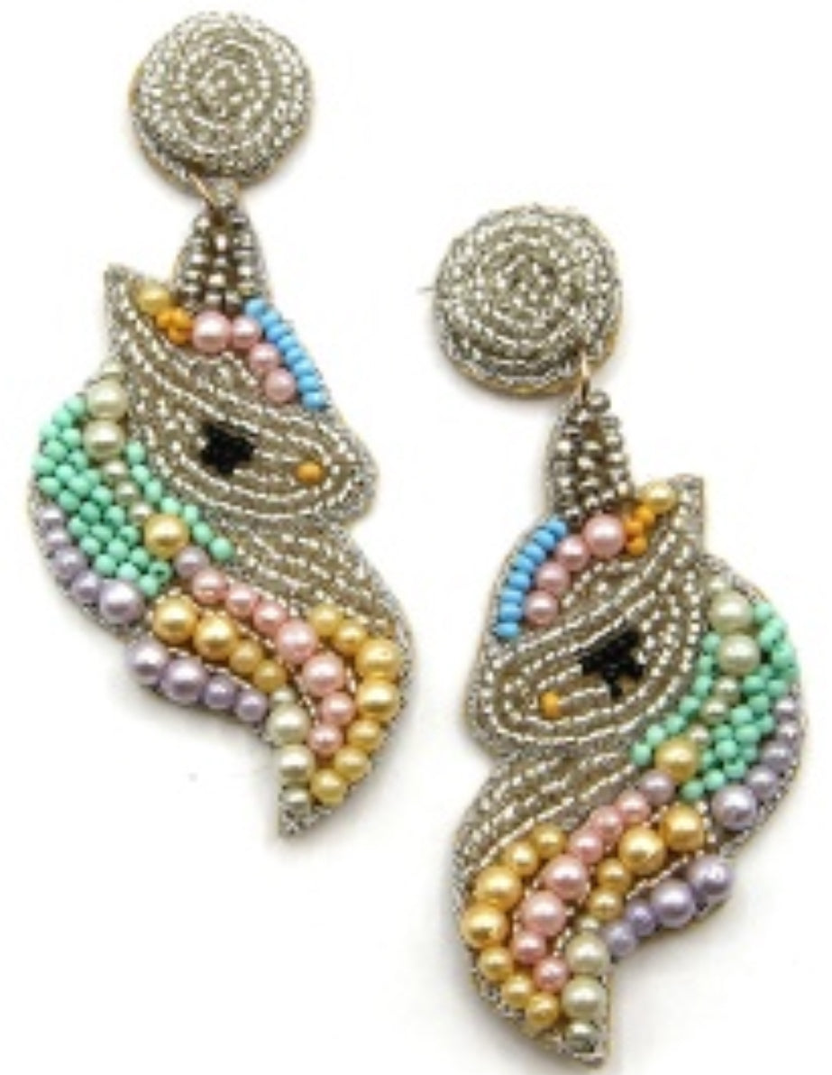 Unicorn stud dangles