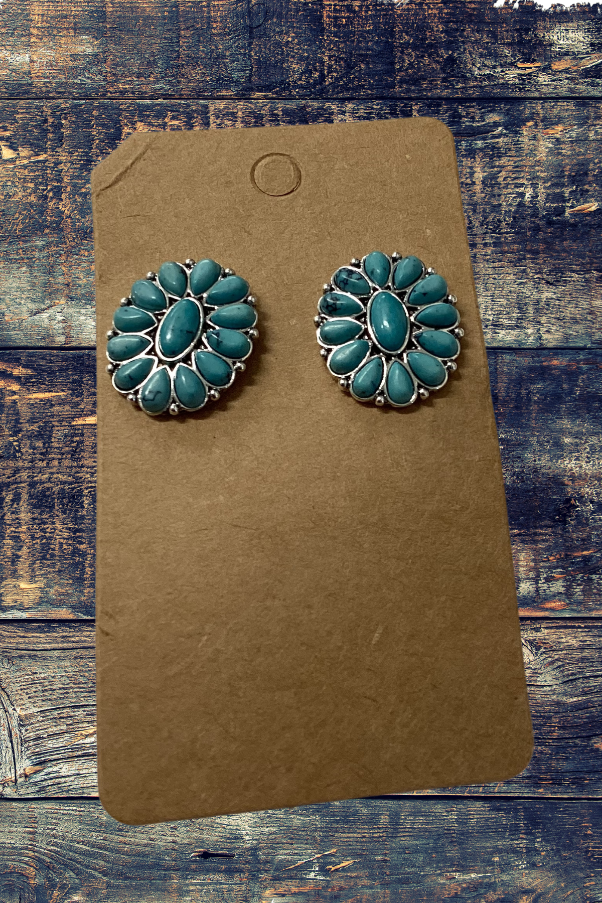 Oval turquoise studs
