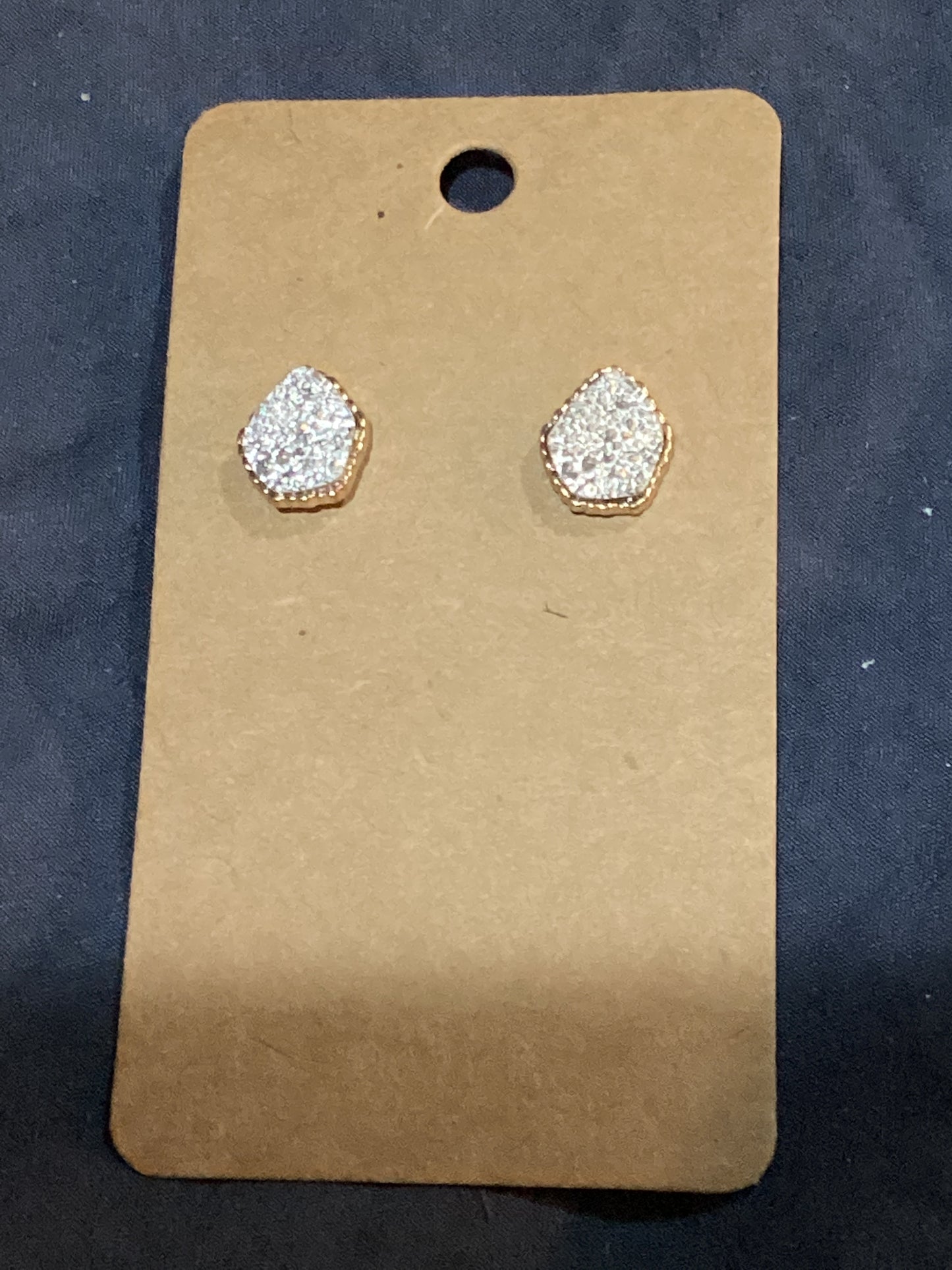 Silver sparkly studs