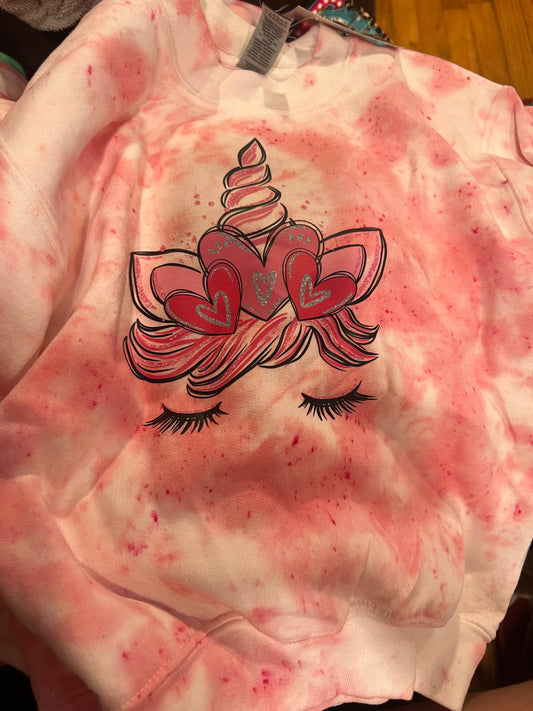 pink tye dye sweatshirt unicorn
