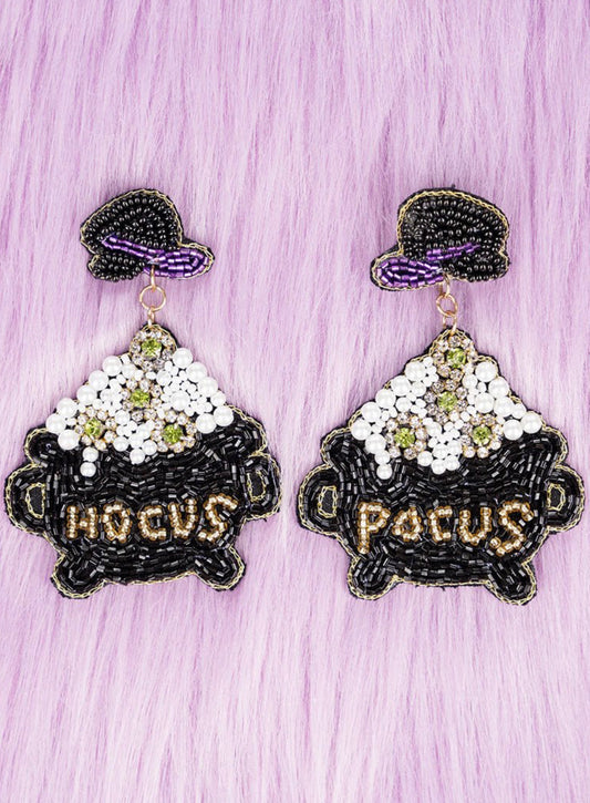 Hocus pocus seed bead earrings