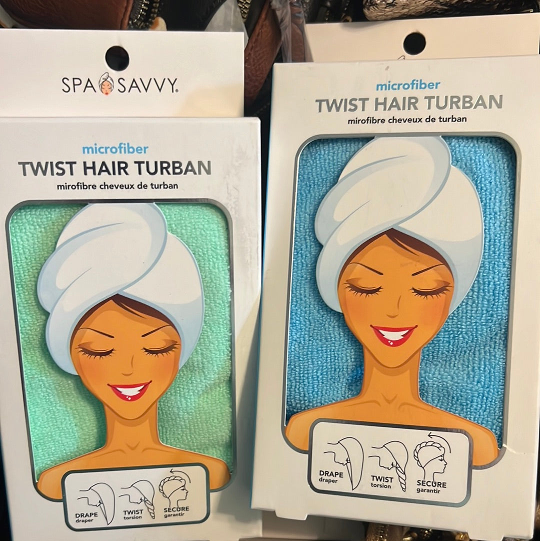 Microfiber twist hair turban