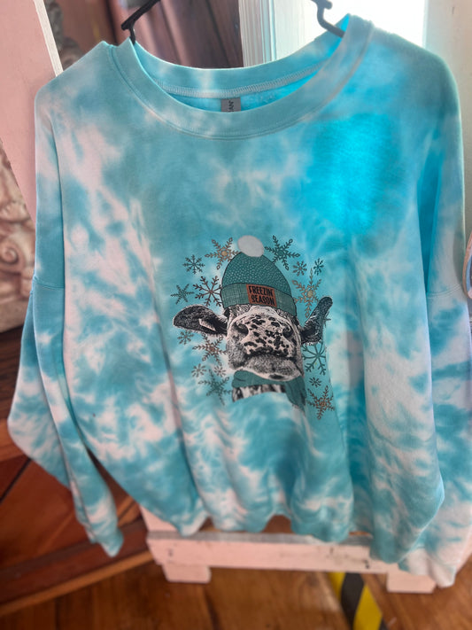 Freezin season cow crewneck