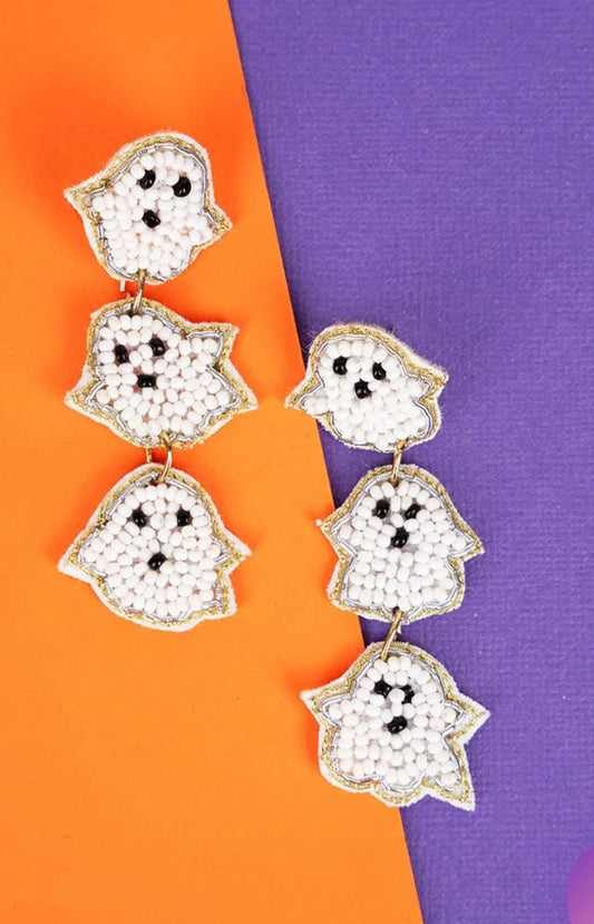 Ghosts seed bead earrings