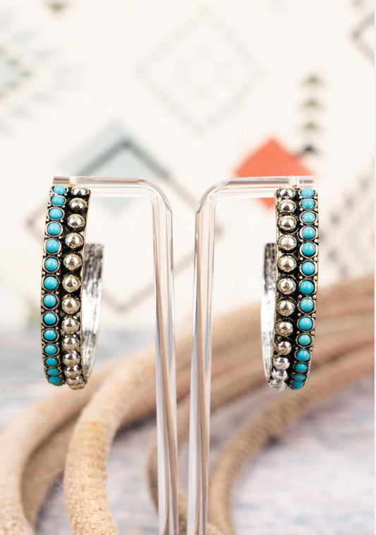 Turquoise Glen hoop earrings