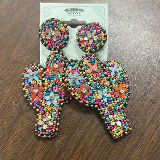 Cactus hill seed bead earrings