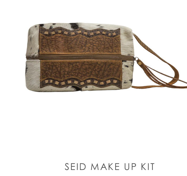 Seid canvas hair on makeup bag