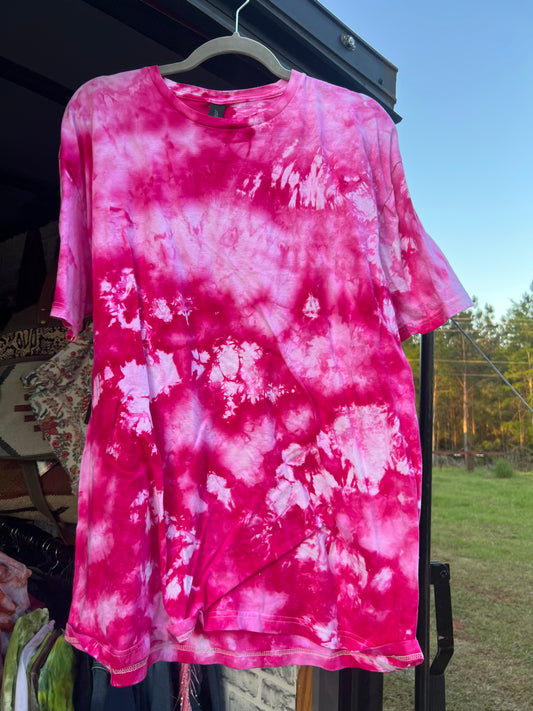 Spring coral pink tee tye dye