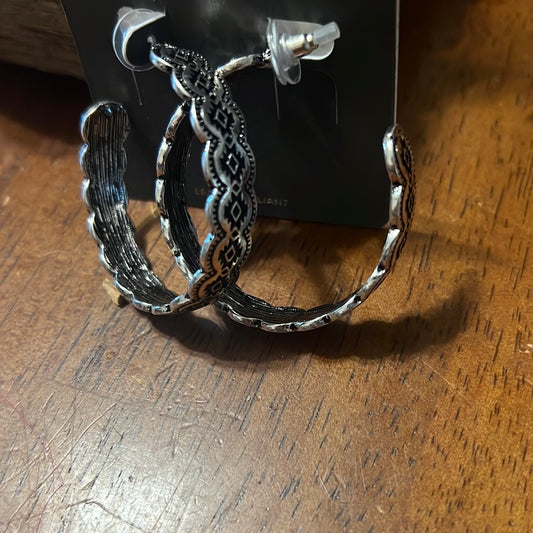 Pueblo silver hoop earrings