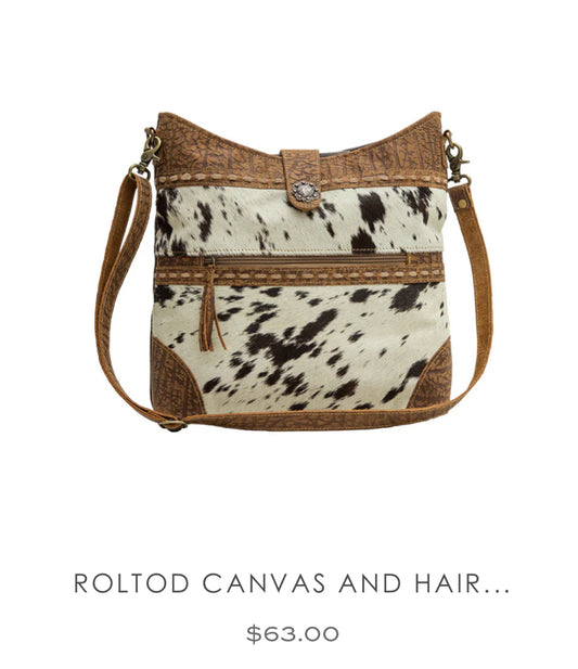 Roltod canvas and hair on bag