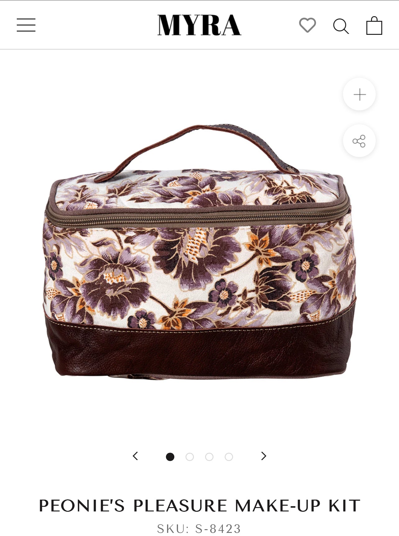 Peonies makeup bag