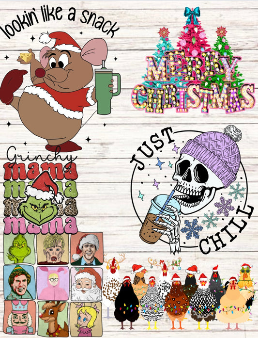 Christmas prints for sweatshirts and long sleeve solid tees