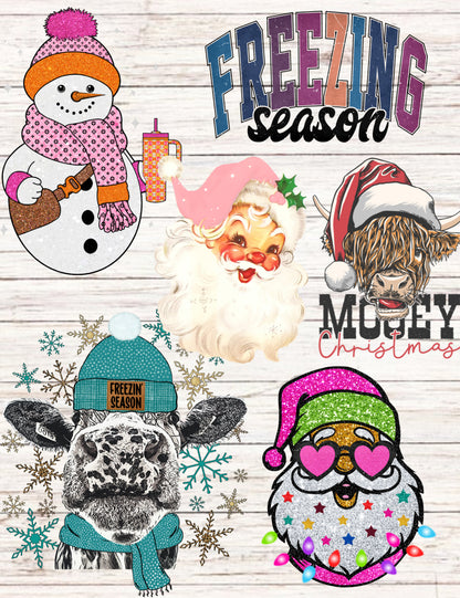 Christmas prints for sweatshirts and long sleeve solid tees