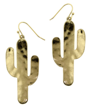 Cactus gold dangles large