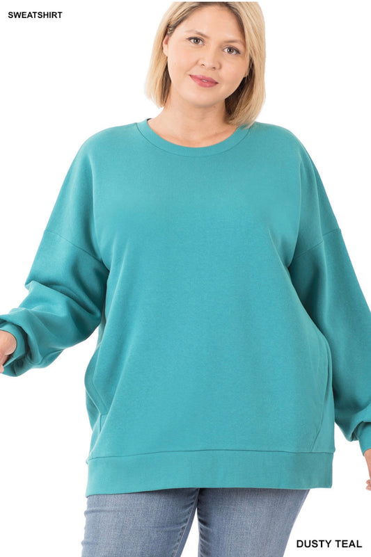 Pocket sweatshirt plus size