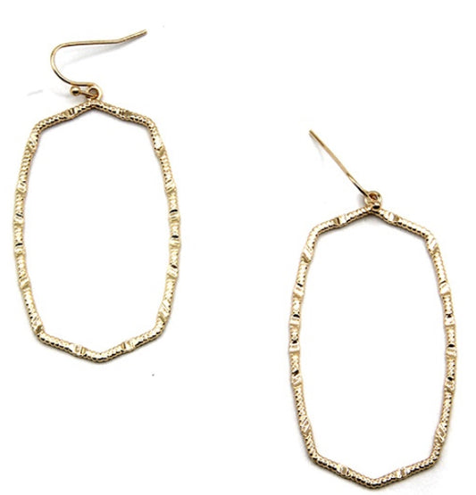 Gold hexagon dangles