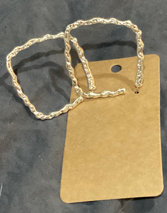 Square hoops silver