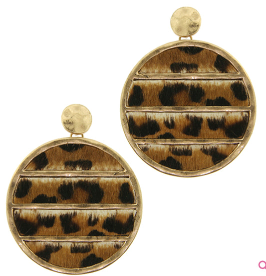 Leopard round drop pattern brown