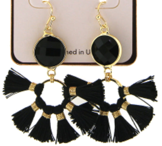 Round gem drop fan tassel