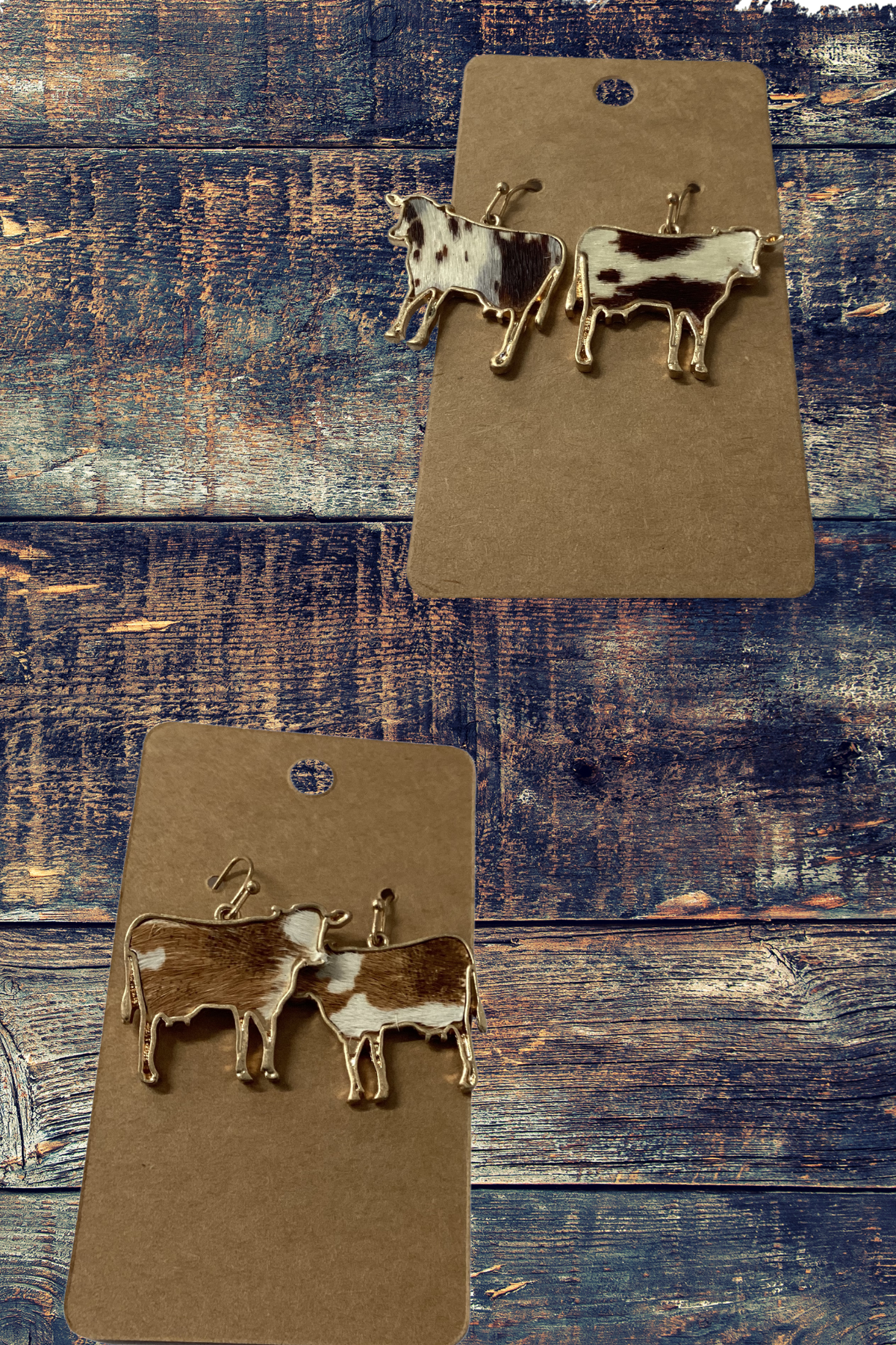 Cowhide cow dangles