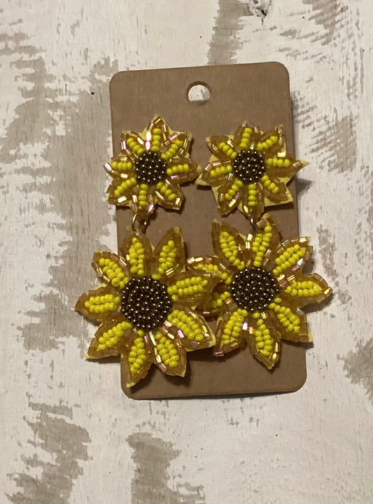 Sunflower seed bead dangles