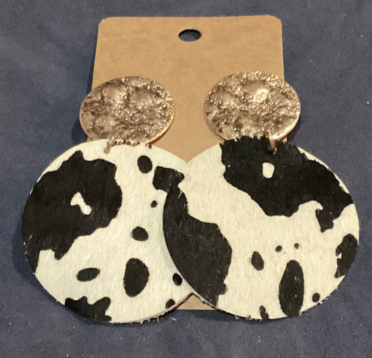 Black and gold disk earring
