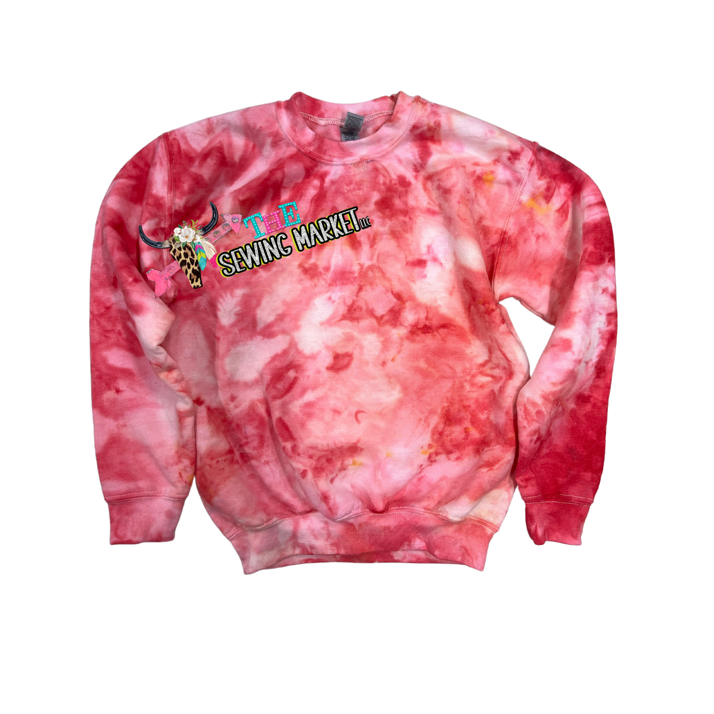 Adult Sweatshirt Tye Dye Pink Pink Pink
