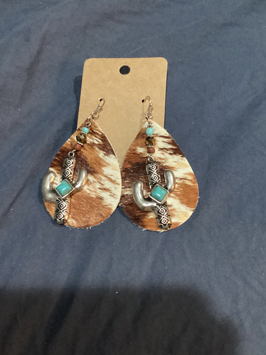 Cow hide cactus teardrop
