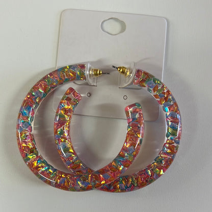 large iridescent hoops