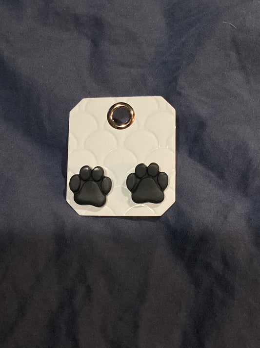 Paw print clay studs