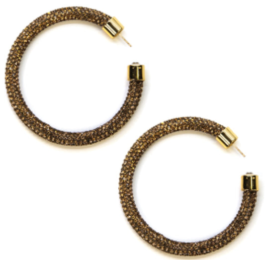Brown rhinestone hoop