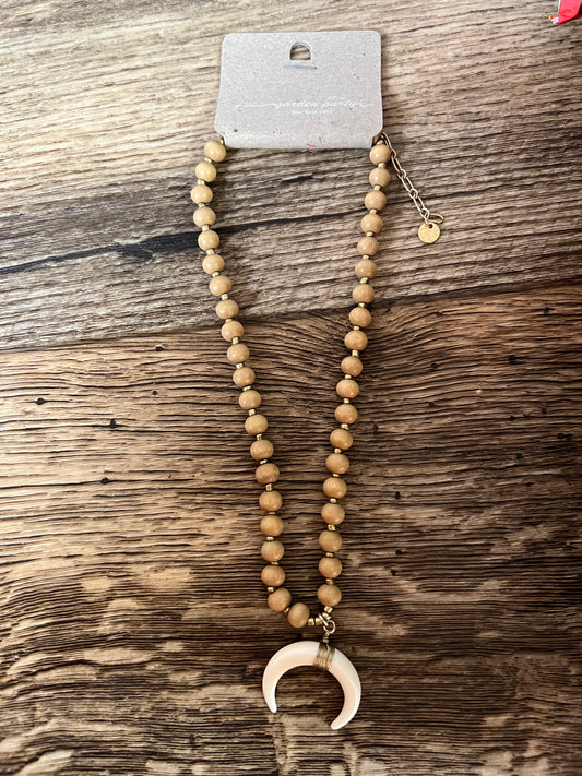 medium Beaded bone necklace