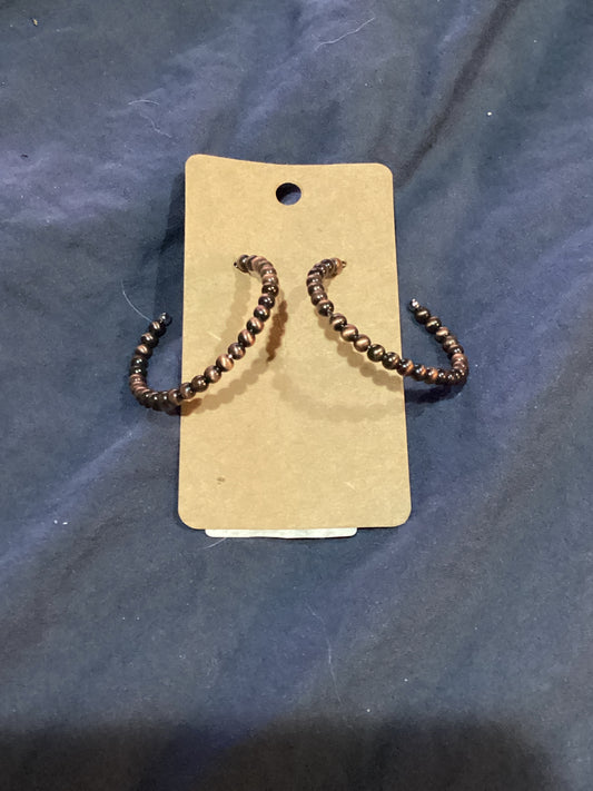 Copper pearl hoops