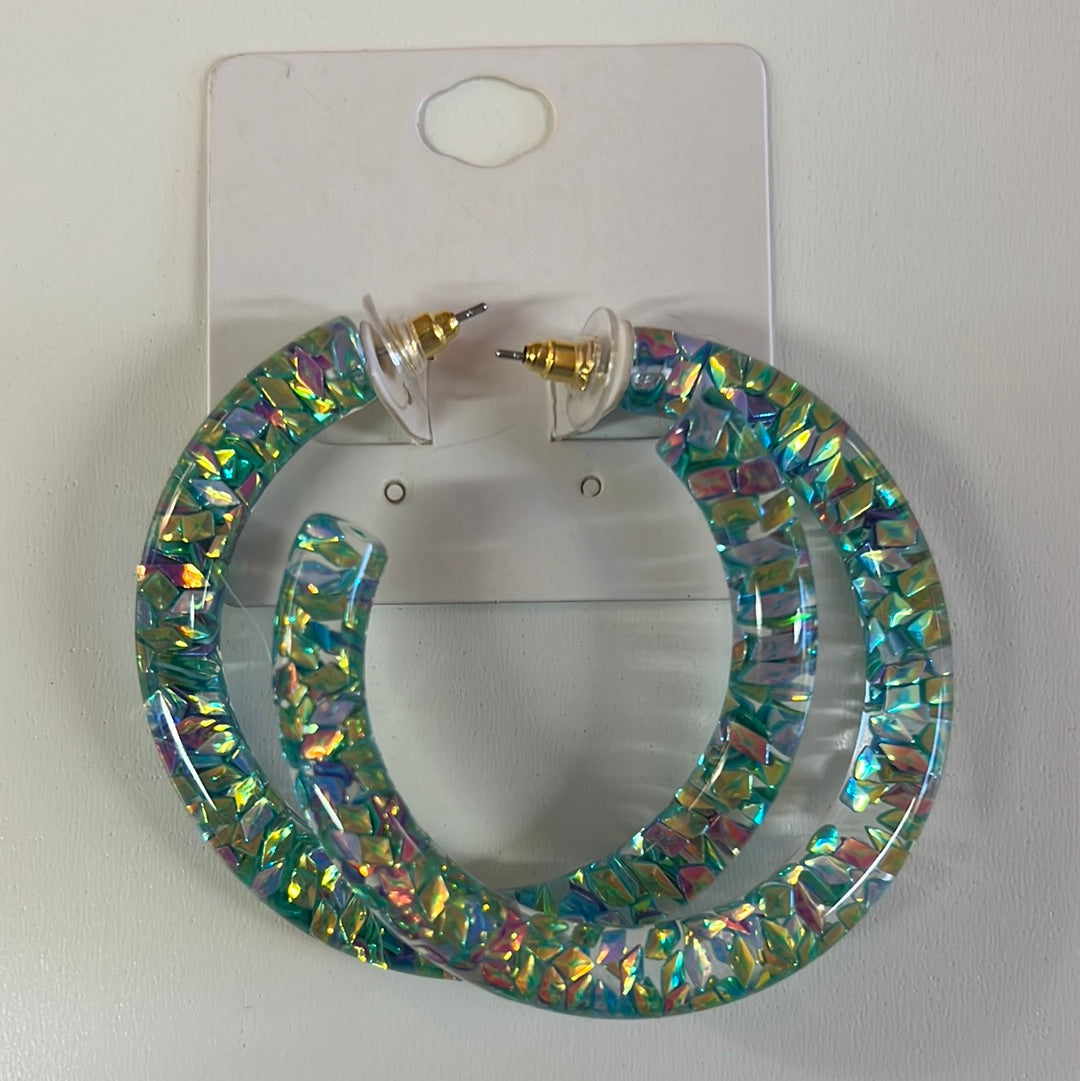 large iridescent hoops