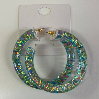large iridescent hoops