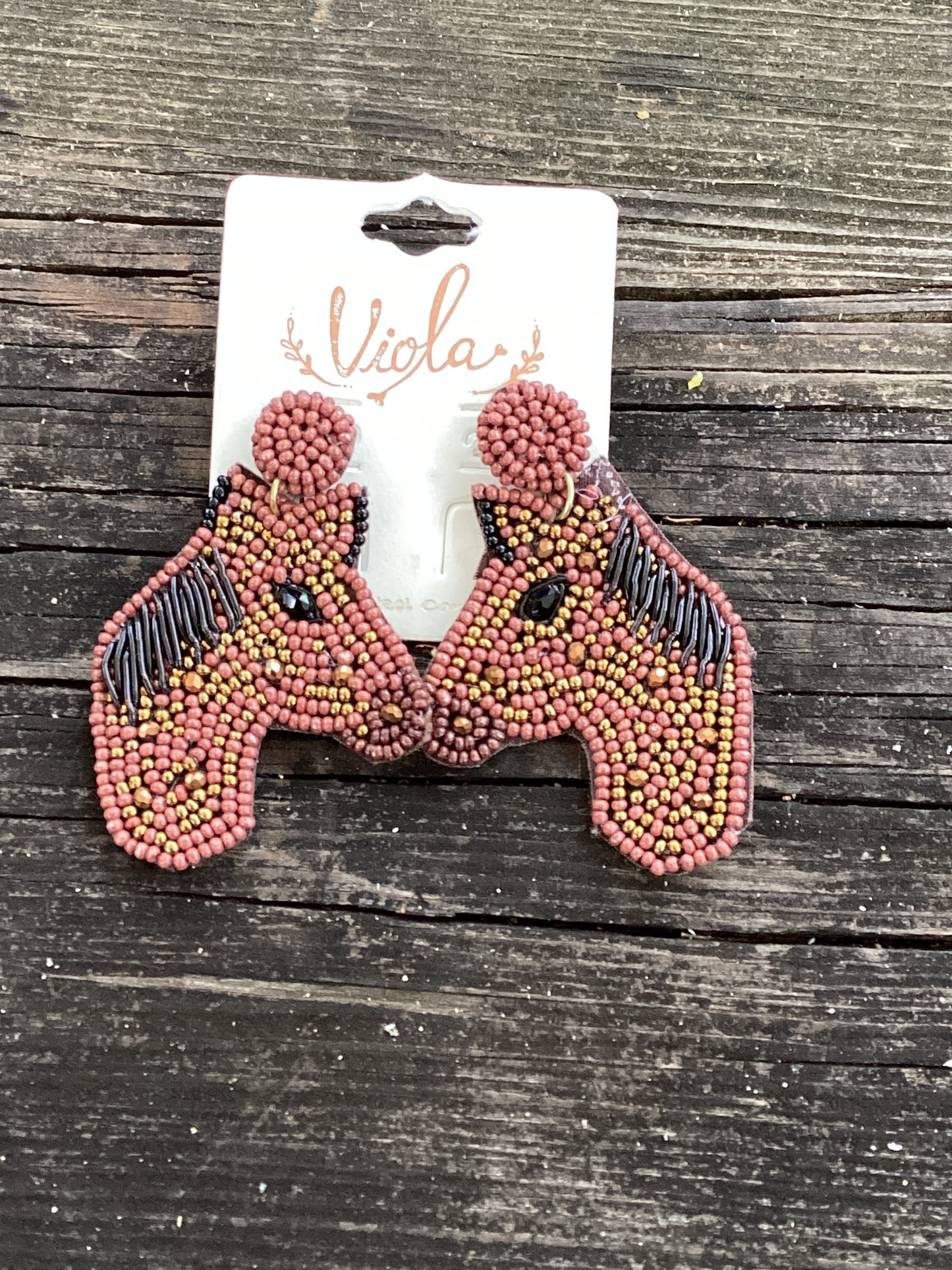 Horse seed bead brown