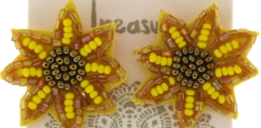 Sunflower stud seed bead