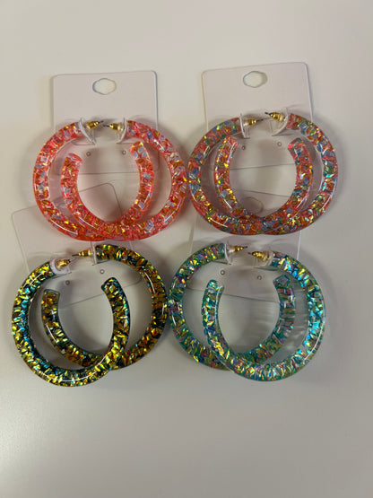 large iridescent hoops